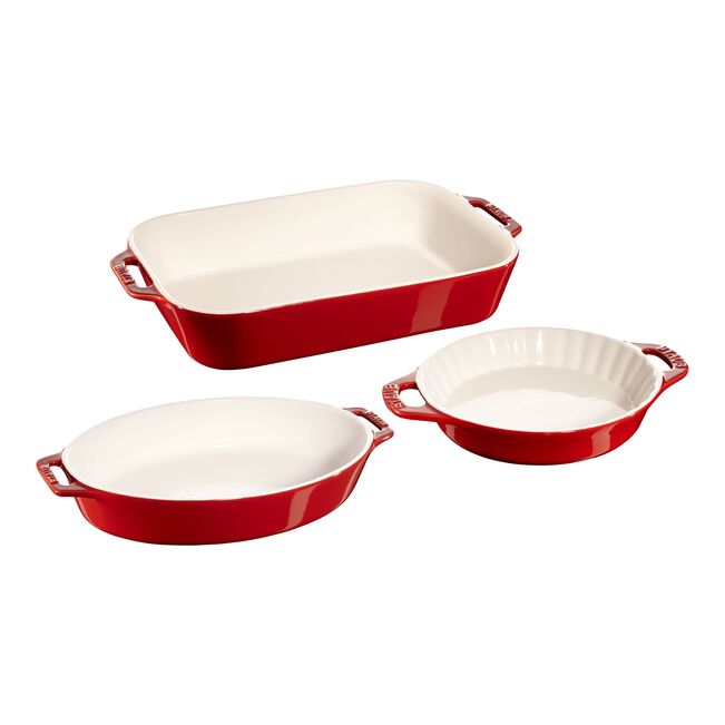 STAUB 3pc Mixed Dish Set Cherry