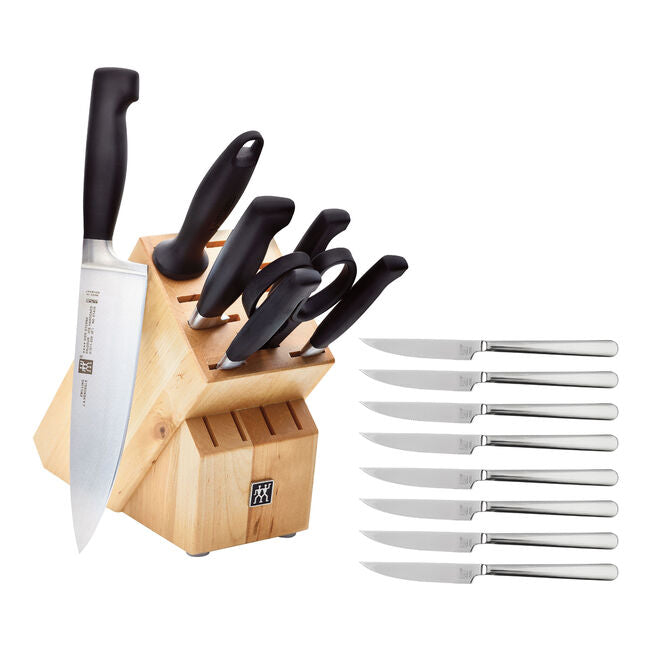 ZWILLING **** Four Star 8 Piece, Knife block set, natural w/Bonus Steak Knife Set