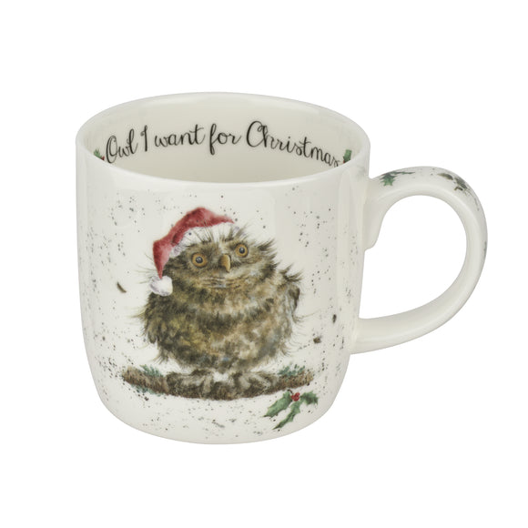 Wrendale Fine Bone China Mug - Owl I Want for Christmas